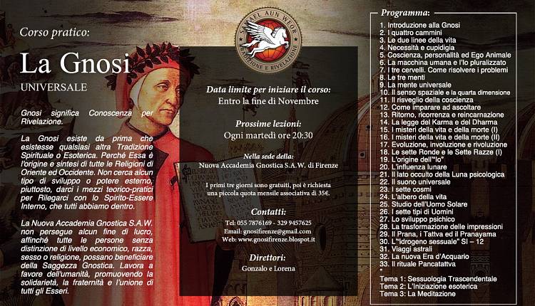 Evento La gnosi universale La Nuova Accademia Gnostica S.A.W. di Firenze