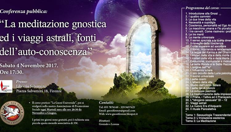 Evento La Meditazione Gnostica ed I Viaggi Astrali, Fonti dell'Auto-Conoscenza Libreria Salvemini