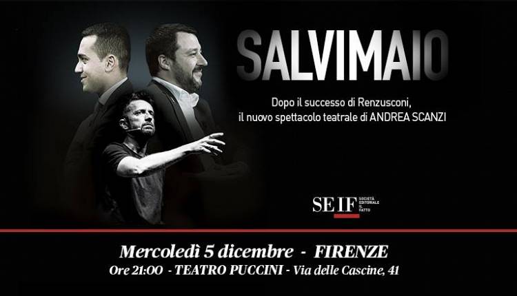 Evento Salvimaio a Firenze di e con Andrea Scanzi Teatro Puccini