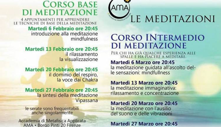 Evento Corso Base e Corso Intermedio di Meditazione Accademia Metafisica Applicata