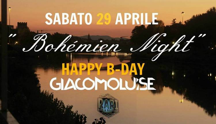 Evento Bohémien Night Happy B-Day Giacomo Luise Canottieri Comunali 