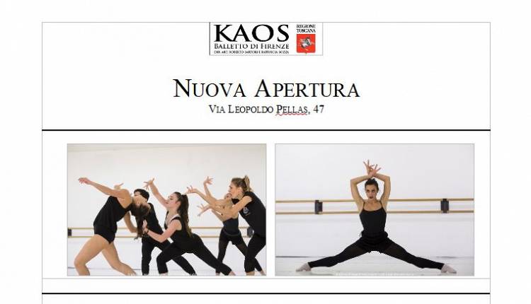 Evento Kaos Balletto di Firenze: inaugurazione nuova sede Kaos Balletto di Firenze