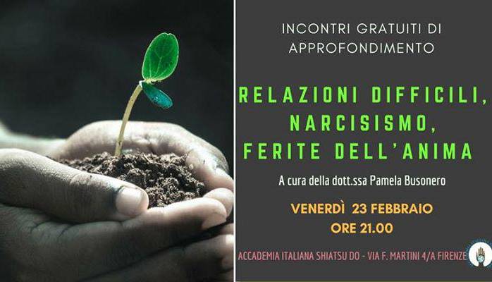 Evento Incontri di approfondimento: Relazioni difficili e narcisismo Accademia Italiana Shiatsu-Do
