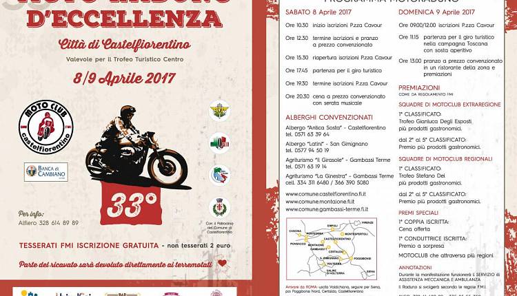 Evento 33° Motoraduno Nazionale Città di Castelfiorentino Piazza Cavour