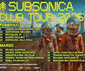 Evento Subsonica Club Tour 2025 - Teatro Cartiere Carrara (ex TuscanyHall)