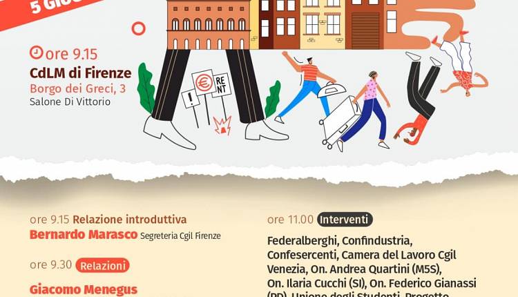 Abitare e lavorare a Firenze: lunedì convegno in Cgil