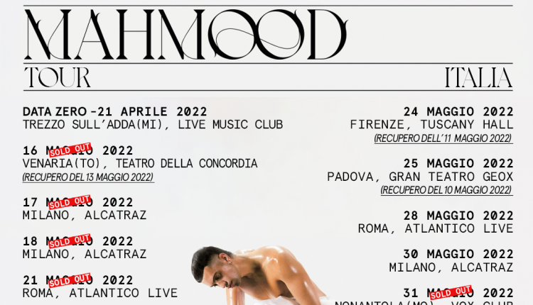 Tutte le info sul tour di Mahmood