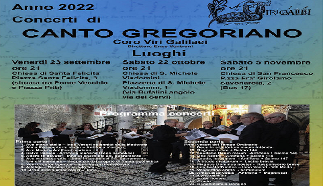 Evento Concerti di Canto Gregoriano: Coro Viri Galialei Chiesa di Santa Felicita