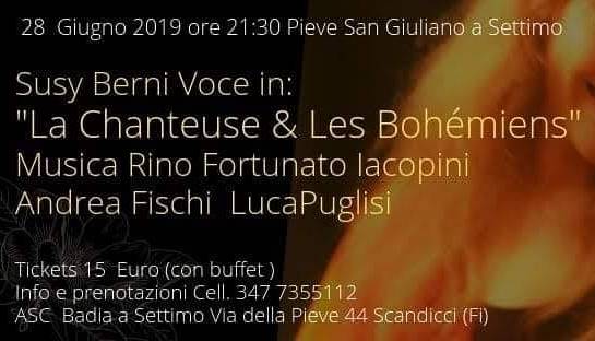 Evento Susy Berni in La Chanteuse & Les Bohémiens Pieve di San Giuliano a Settimo