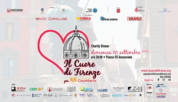 Evento Il Cuore di Firenze, cena di beneficienza Piazza Santissima Annunziata