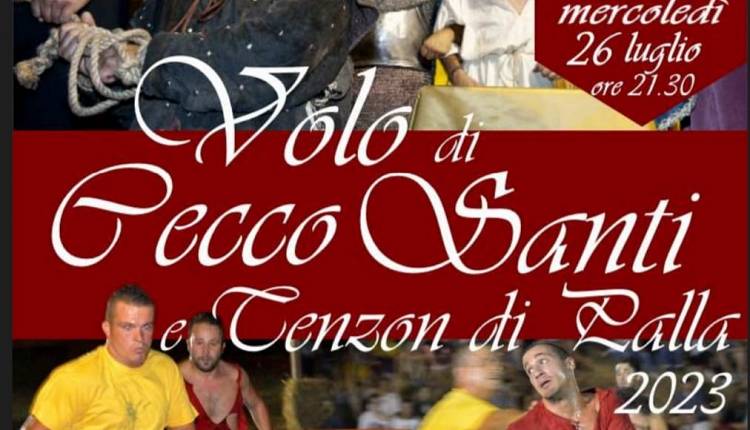Evento Volo di Cecco Santi e Tenzon di palla Piazza della Libertà, Vinci