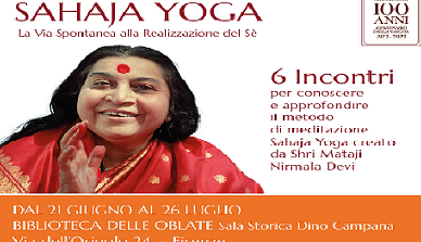 Evento Sahaja yoga: I tre canali: aspetti, qualità e blocchi Biblioteca delle Oblate