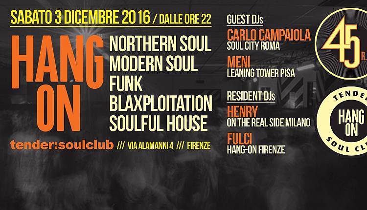 Evento Hang On - Soulnighter Tender Club