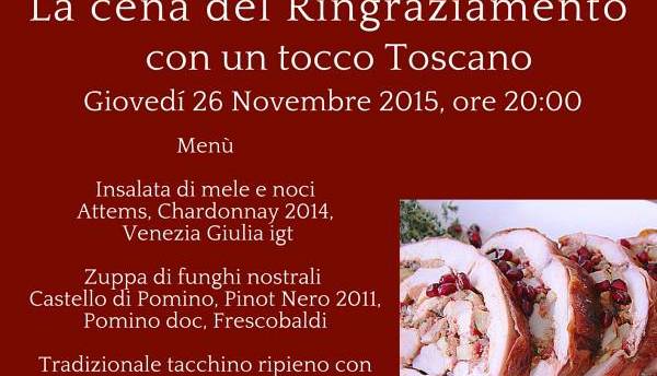 Evento Thanksgiving - La cena del Ringraziamento con un tocco toscano Ristorante & Wine Bar dei Frescobaldi