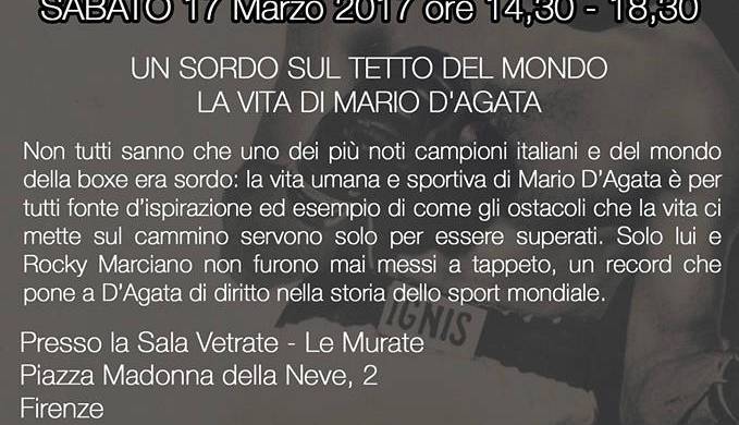 Evento Un sordo sul tetto del mondo - la vita di Mario D'Agata Le Murate Caffè Letterario