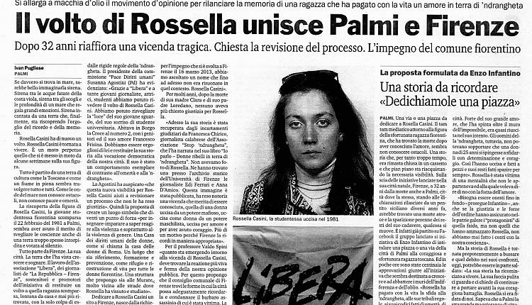 Evento In memoria di Rossella Casini, vittima di Mafia Biblioteca delle Oblate