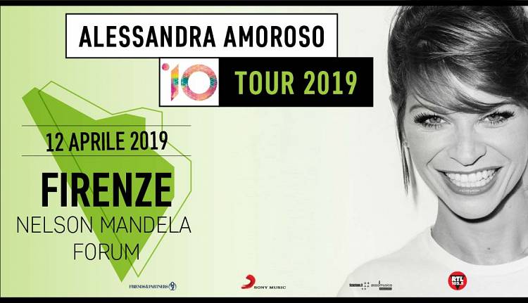 Evento Alessandra Amoroso 10 tour 2019 Nelson Mandela Forum