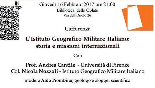 Evento L'Istituto Geografico Militare Italiano: storia e missioni Biblioteca delle Oblate