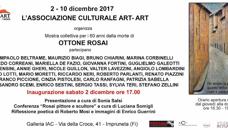 Evento Mostra Collettiva per i 60 anni dalla morte di Ottone Rosai Art. Art - Galleria Iac - Impruneta Arte Contemporanea