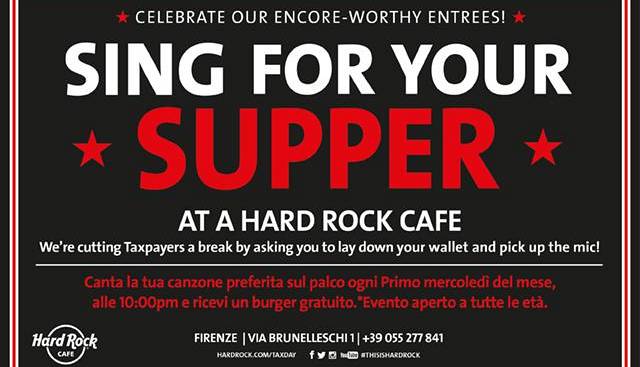 Evento Sing for your supper Hard Rock Cafe