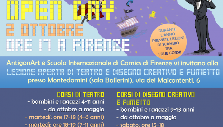 Evento Lezione aperta teatro e fumetto per bambini e ragazzi Montedomini
